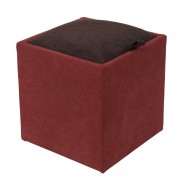 Taburet Box stofa - rosu cranberry K14/ maro K7